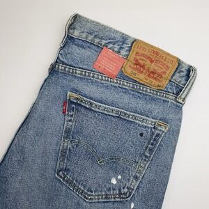 NEW Levi's 541 Athletic Fit Jeans Men 33x30(29"L) Blue Paint Splatter Distressed